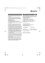 Preview for 21 page of Würth MHKS 28-A Translation Of The Original Operating Instructions