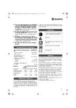 Preview for 34 page of Würth MHKS 28-A Translation Of The Original Operating Instructions