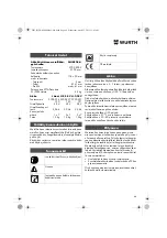 Preview for 64 page of Würth MHKS 28-A Translation Of The Original Operating Instructions