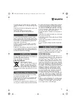 Preview for 70 page of Würth MHKS 28-A Translation Of The Original Operating Instructions