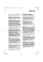 Preview for 73 page of Würth MHKS 28-A Translation Of The Original Operating Instructions