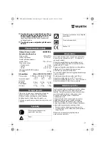 Preview for 97 page of Würth MHKS 28-A Translation Of The Original Operating Instructions