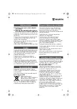 Preview for 98 page of Würth MHKS 28-A Translation Of The Original Operating Instructions