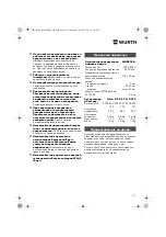 Preview for 117 page of Würth MHKS 28-A Translation Of The Original Operating Instructions