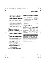 Preview for 138 page of Würth MHKS 28-A Translation Of The Original Operating Instructions