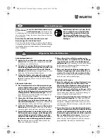 Предварительный просмотр 5 страницы Würth SBS 12-A Translation Of The Original Operating Instructions