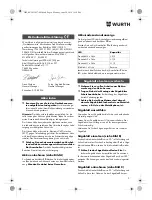 Предварительный просмотр 9 страницы Würth SBS 12-A Translation Of The Original Operating Instructions