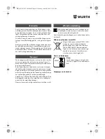 Предварительный просмотр 59 страницы Würth SBS 12-A Translation Of The Original Operating Instructions