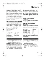 Предварительный просмотр 107 страницы Würth SBS 12-A Translation Of The Original Operating Instructions