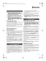 Предварительный просмотр 116 страницы Würth SBS 12-A Translation Of The Original Operating Instructions