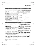 Предварительный просмотр 122 страницы Würth SBS 12-A Translation Of The Original Operating Instructions