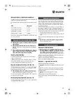 Предварительный просмотр 123 страницы Würth SBS 12-A Translation Of The Original Operating Instructions