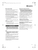 Предварительный просмотр 124 страницы Würth SBS 12-A Translation Of The Original Operating Instructions