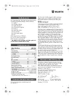 Preview for 9 page of Würth SBS 18-A Translation Of The Original Operating Instructions