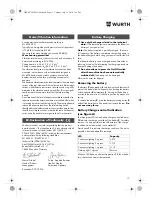 Preview for 17 page of Würth SBS 18-A Translation Of The Original Operating Instructions