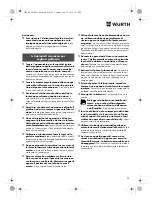 Preview for 23 page of Würth SBS 18-A Translation Of The Original Operating Instructions