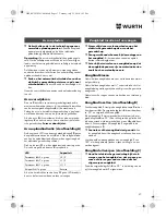 Preview for 57 page of Würth SBS 18-A Translation Of The Original Operating Instructions