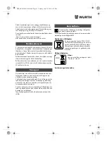 Preview for 67 page of Würth SBS 18-A Translation Of The Original Operating Instructions