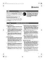 Preview for 6 page of Würth TG 12-A Translation Of The Original Operating Instructions