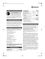 Preview for 74 page of Würth TG 12-A Translation Of The Original Operating Instructions