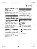 Preview for 87 page of Würth TG 12-A Translation Of The Original Operating Instructions