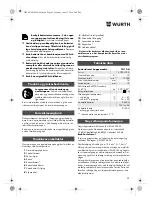 Preview for 92 page of Würth TG 12-A Translation Of The Original Operating Instructions