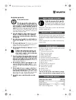 Preview for 192 page of Würth TG 12-A Translation Of The Original Operating Instructions