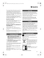 Preview for 259 page of Würth TG 12-A Translation Of The Original Operating Instructions