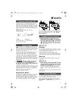 Предварительный просмотр 16 страницы wurth ASS 14-1/4 Translation Of The Original Operating Instructions