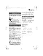 Предварительный просмотр 78 страницы wurth ASS18-1/2" HT Translation Of The Original Operating Instructions