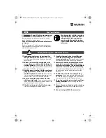 Preview for 8 page of wurth MSF 180 N Translation Of The Original Operating Instructions