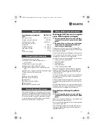 Preview for 13 page of wurth MSF 180 N Translation Of The Original Operating Instructions