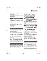 Preview for 58 page of wurth MSF 180 N Translation Of The Original Operating Instructions