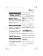 Preview for 9 page of wurth S 10-A Translation Of The Original Operating Instructions