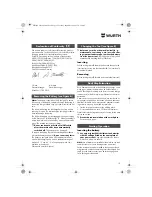 Preview for 15 page of wurth S 10-A Translation Of The Original Operating Instructions