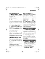 Preview for 102 page of wurth S 10-A Translation Of The Original Operating Instructions