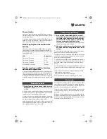 Preview for 129 page of wurth S 10-A Translation Of The Original Operating Instructions