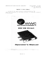 Preview for 1 page of WWC 900 SS Direct Operator'S Manual