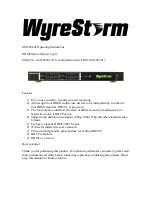 Preview for 1 page of Wyrestorm MAT4T401 Operating Instructions Manual