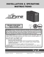 Preview for 1 page of X-FIRE 300A-850A Installation & Operating Instructions Manual