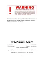 Preview for 2 page of X-laser Aurora 4C Product Manual And User Manual