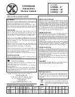 Preview for 1 page of X-PROGRAM X-WB08 Owner'S Manual