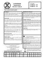 Preview for 1 page of X-PROGRAM X-WE10 Owner'S Manual