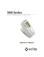 Preview for 1 page of X-Rite 500 Series Operator'S Manual