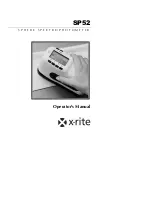 Предварительный просмотр 1 страницы X-Rite SP52 Operator'S Manual