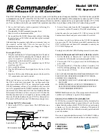 Preview for 1 page of X10 IR Commander UX17A User Manual