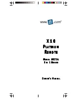 Preview for 1 page of X10 PLATINUM UR73A Owner'S Manual