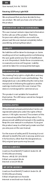 X4-Life 701550 User Manual preview