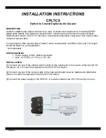 Предварительный просмотр 1 страницы Xantech CPLTCX Installation Instructions