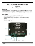 Предварительный просмотр 1 страницы Xantech DPC100 Installation Instructions Manual